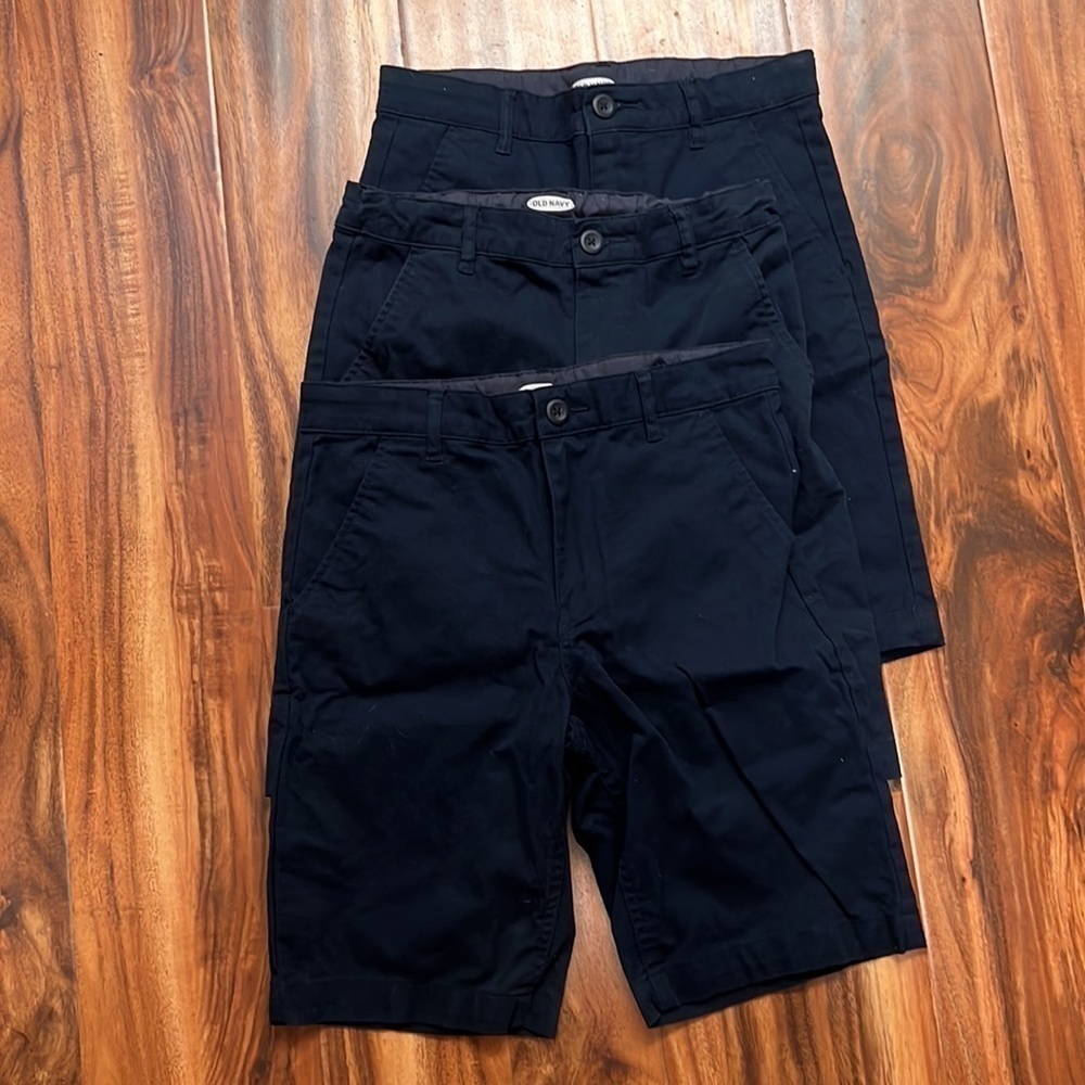 THREE Navy blue boys shorts - Old Navy - Size 12